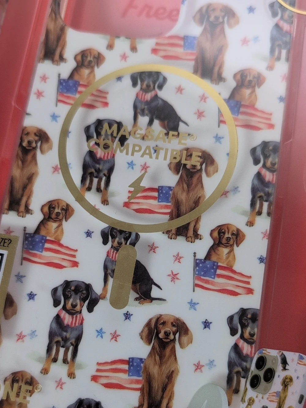 XO Poppy iPhone 15/14 Pro Max Freedom Patriotic Dog Phone Case